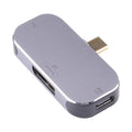 3 in 1 USB-C / Type-C Male to Dual USB-C / Type-C + DP Female Adapter, Dual USB-C / Type-C + DP