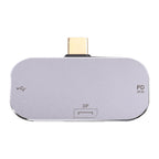 3 in 1 USB-C / Type-C Male to Dual USB-C / Type-C + DP Female Adapter, Dual USB-C / Type-C + DP
