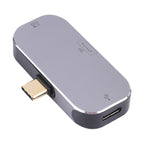 3 in 1 USB-C / Type-C Male to Dual USB-C / Type-C + DP Female Adapter, Dual USB-C / Type-C + DP
