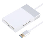 6 In 1 Multi-function Dual USB 3.0 + XQD + CF + TF + SD Card Reader, 6 In 1 (Silver), 6 In 1