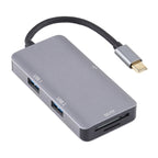 5 In 1 Dual USB 3.0 + CF + TF + SD Multi-function USB-C OTG Card Reader, 5 In 1 USB-C OTG
