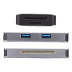 5 In 1 Dual USB 3.0 + CF + TF + SD Multi-function USB-C OTG Card Reader, 5 In 1 USB-C OTG