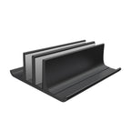 Universal Portable Aluminum Alloy Double Slot Width Adjustable Laptop Vertical Storage Stand Base, Double Slot Black, Double Slot Silver