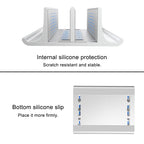 Universal Portable Aluminum Alloy Double Slot Width Adjustable Laptop Vertical Storage Stand Base, Double Slot Black, Double Slot Silver