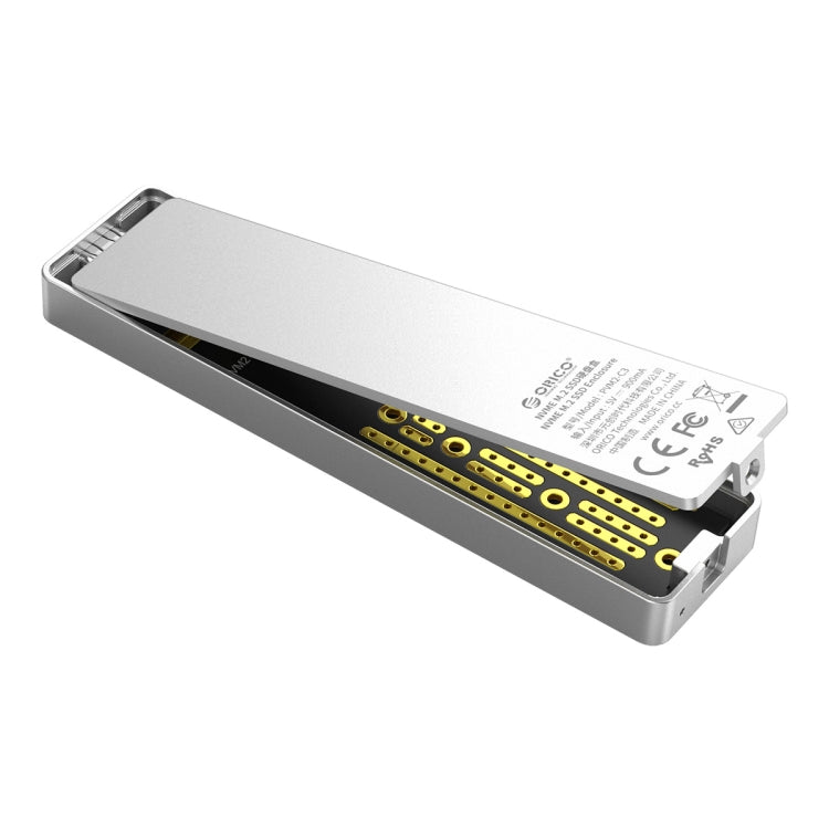 ORICO PVM2-C3 M.2 M-Key to USB 3.1 Gen2 USB-C / Type-C Flip Solid State Drive Enclosure, The Maximum Support Capacity: 2TB