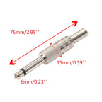 10 PCS 2 Pin 6.5mm Plug Zinc Alloy Welded Type Audio Connector 6.35 Audio Plug, 10 PCS