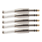 5 PCS 6.35mm Metal Audio Plug Stereo Microphone Cord Plug, 5 PCS
