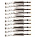 10 PCS 6.35mm Metal Audio Plug Stereo Microphone Cord Plug, 10 PCS