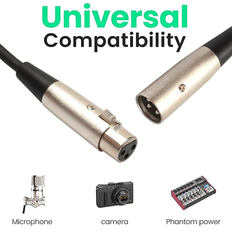 15m 3-Pin XLR Male to XLR Female MIC Shielded Cable Microphone Audio Cord, Length: 15m