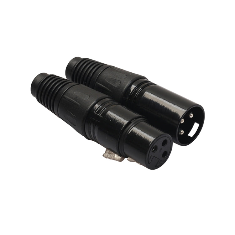 5 Pairs Black 3 Pin XLR Audio Cable Connector Male and Female, 5 Pairs