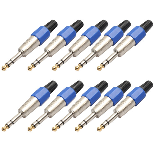 10 PCS 6.35mm Gold-plating Audio Plug Stereo Microphone Cord Plug, 10 PCS