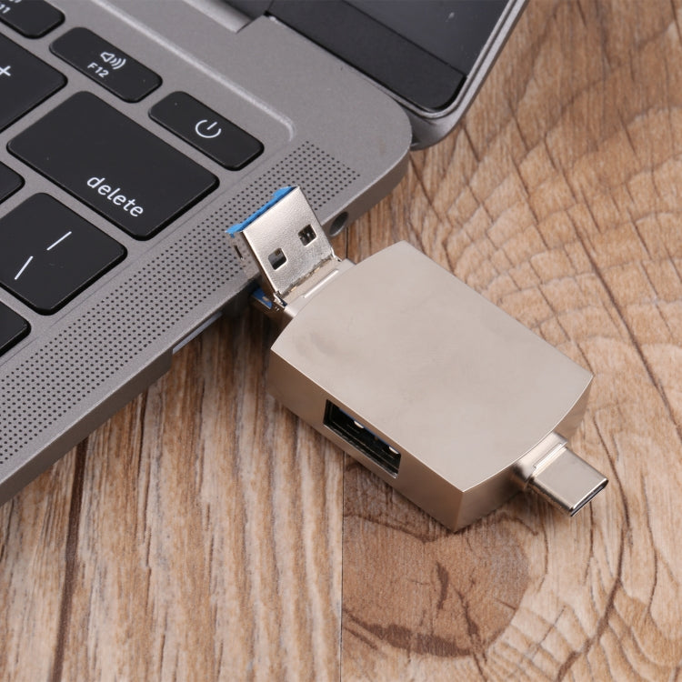 8 In 1 Type-C / USB-C + 8 Pin + Dual USB + SD + TF + Micro Card + OTG Multi-function Adapter, 8 In 1