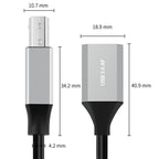 USB-C / Type-C 3.1 to USB 3.0 Male Square Port Printer Data Transmission Extension Cable, Length:1.2m, Type-C 3.1 to USB 3.0 Male, 0.5m