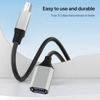USB-C / Type-C 3.1 to USB 3.0 Male Square Port Printer Data Transmission Extension Cable, Length:1.2m, Type-C 3.1 to USB 3.0 Male, 0.5m