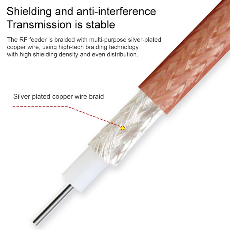 Dual TS9 to RG316 Coaxial RF Connector Cable Extension Cable, Specification:, 50 x 50cm