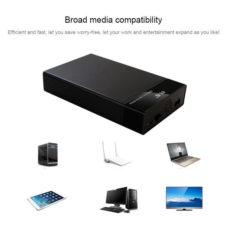 Universal SATA 2.5 / 3.5 inch USB3.0 Interface External Solid State Drive Enclosure for Laptops / Desktop Computers, The Maximum Support Capacity: 10TB