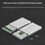 Blueendless U23Q SATA 2.5 inch Micro B Interface HDD Enclosure with USB-C / Type-C to USB-C / Type-C Cable, Support Thickness: 1cm or less, Type-C  (1cm)