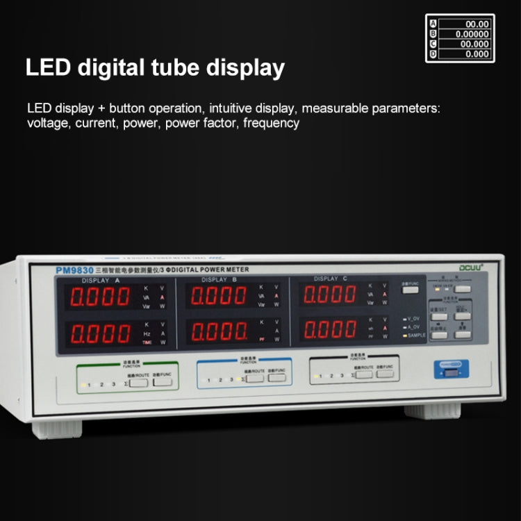 PM9830 500V 40A Three Phase Digital AC Voltage Current Power Factor & Power Meter, PM9830 40A