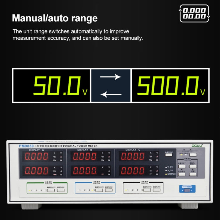 PM9830 500V 80A Three Phase Digital AC Voltage Current Power Factor & Power Meter, PM9830 80A