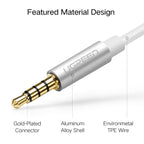 Ugreen 3.5mm Male to 2 x 3.5mm Female Audio Connector Adapter Cable 2 in 1 Microphone + Earphone Splitter Cable Converter, Silver