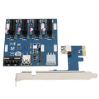 PCI-E to PCI-E Converter Card 1 to 4 1 X Express Card with 4 Ports PCI-E Slots