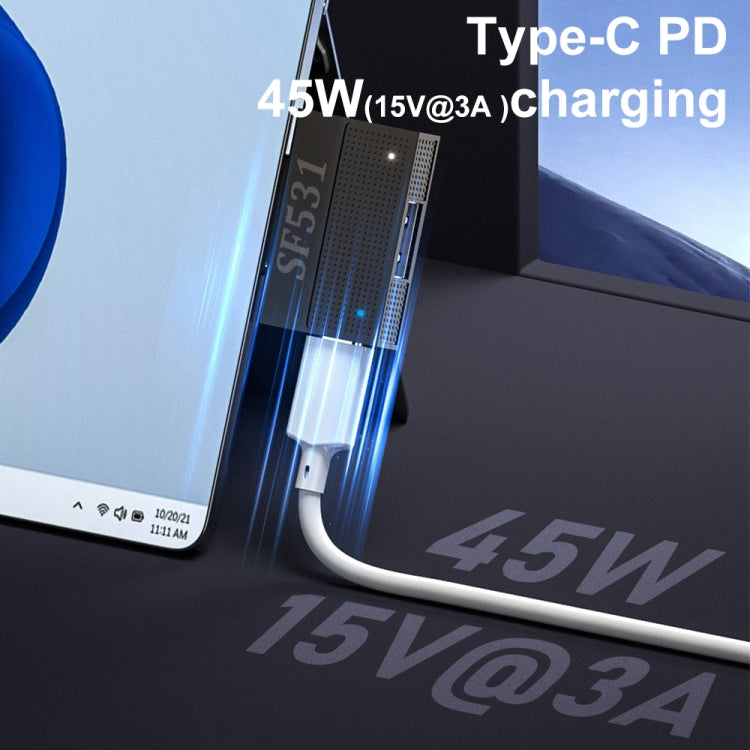 SF531 For Microsoft Surface 40 Pin to USB3.1 / Type-C Female Adapter Extended Dock, SF531