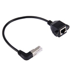 30cm RJ45 Male Bent Upward to RJ45 Female LAN Extension Cable, 30cm RJ45 Male Bent Upward