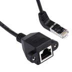 30cm RJ45 Male Bent Upward to RJ45 Female LAN Extension Cable, 30cm RJ45 Male Bent Upward
