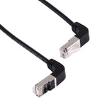 40cm RJ45 Male Bent Upward to RJ45 Male Bent Down Network LAN Cable, 40cm Bent Upward to Bent Down