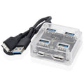 USB3.0 4 in 1 Multifunctional Desktop Square Transparent HUB, USB3.0