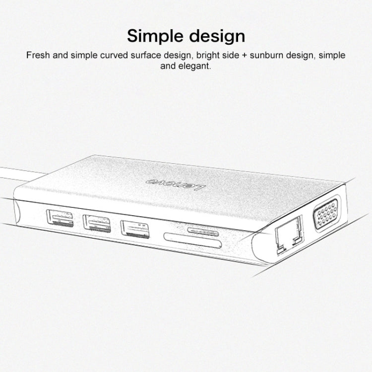 Lenovo LX0801 Type-C / USB-C Network Cable Interface Converter Docking Station, LX0801