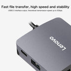 Lenovo C06 6 In 1 Type-C / USB-C to HDMI / VGA Universal Converter Docking Station, C06
