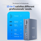 ORICO CDH-15N-GY-BP 15 in 1 Type-C HUB Docking Station, CDH-15N-GY-BP