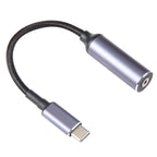 USB-C / Type-C Male to 2.5x0.7mm Female Nylon Braided Adapter Cable, 2.5x0.7mm
