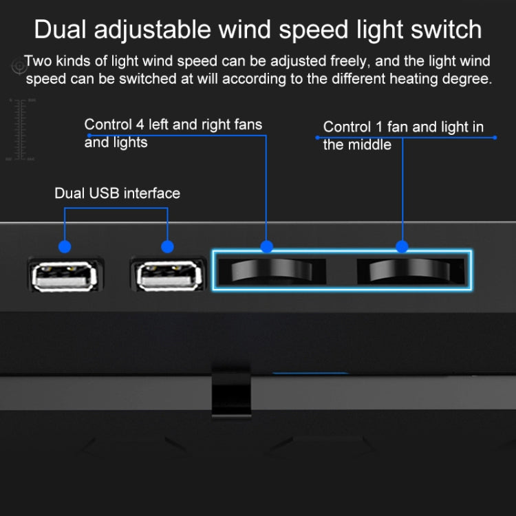 dual USB Ports Five-core Radiator Notebook Computer  Holder