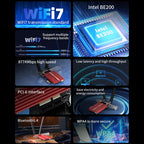 COMFAST CF-BE200 Pro 8774Mbps WiFi7 PCIE Wireless Network Adapter WiFi Receiver, CF-BE200 Pro