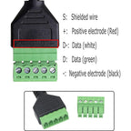 U-shaped Elbow USB-C / Type-C Male to 5 Pin Green Pluggable Terminal Solder-free Connector Cable