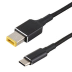 100W Big Square Male to USB-C / Type-C Male Nylon Weave Power Charge Cable for Lenovo, Cable Length: 1.7m, Big Square to Type-C