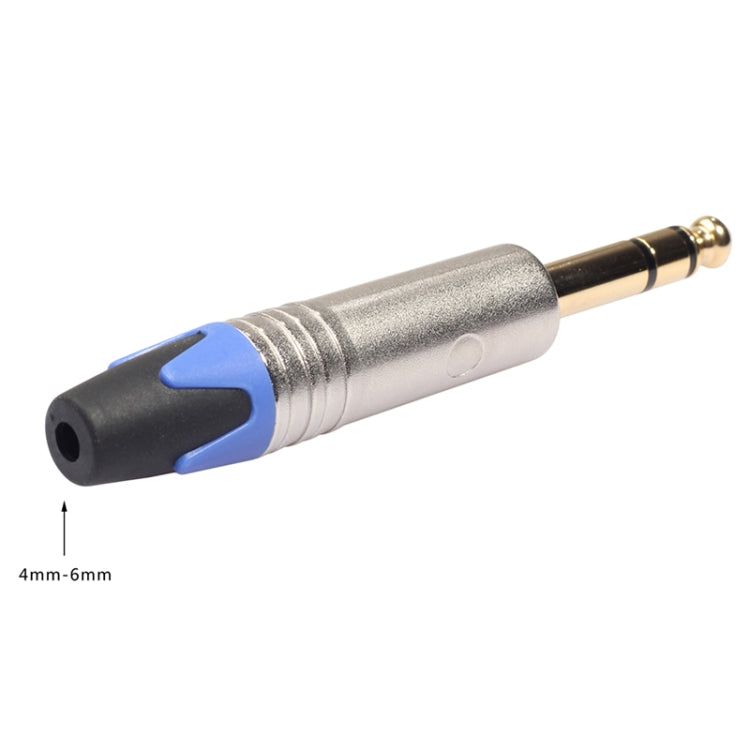 10 PCS TC203N 6.35mm Gold-plated Audio Stereo Connector Welding Plug