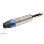 10 PCS TC203N 6.35mm Gold-plated Audio Stereo Connector Welding Plug