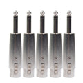5 PCS LZ1167G 6.35mm Single Track Male Head to XRL Female Audio Adapter Plug (Black), LZ1167, LZ1167G