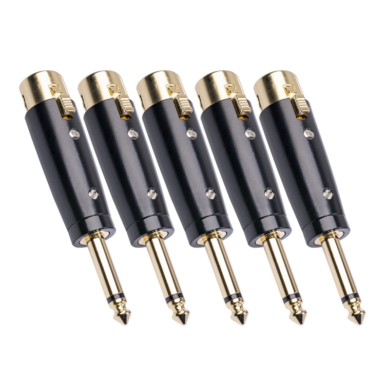 5 PCS LZ1167G 6.35mm Single Track Male Head to XRL Female Audio Adapter Plug (Black), LZ1167, LZ1167G