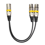 2055MFF-03 2 In1 XLR Male to Double Female Microphone Audio Cable, Length: 0.3m