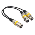 2055MFF-03 2 In1 XLR Male to Double Female Microphone Audio Cable, Length: 0.3m