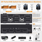 KC-KVM202DPA-USB2.0 DP 3DP+3DP KVM Switch, KC-KVM202DPA