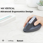 Logitech MX Vertical 4000DPI USB-C / Type-C + Unifying + Bluetooth Three-mode Ergonomic Wireless Vertical Optical Mouse, MX Vertical