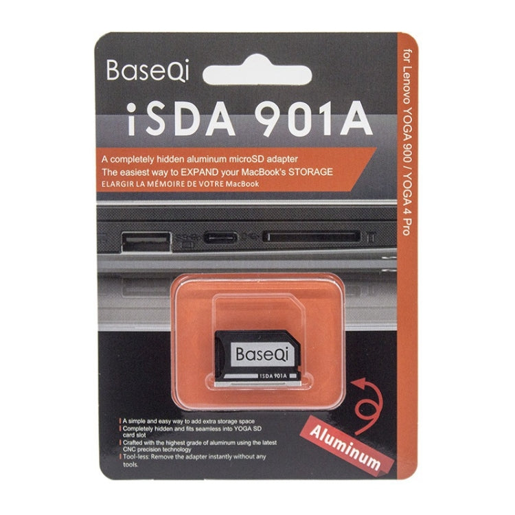 BASEQI Hidden Aluminum Alloy SD Card Case for Lenovo IdeaPad 710S Plus Laptop, For Lenovo IdeaPad 710S Plus