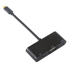 USB 2.0 + Audio Port + VGA + HDMI to USB-C / Type-C HUB Adapter, Black, White