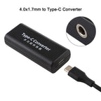 DC 4.0 x 1.7mm Power Jack Female to USB-C / Type-C Female Power Connector Adapter with 15cm USB-C / Type C Cable, 4.0x1.7mm