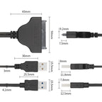 USB 3.0 to SATA 3G USB Easy Drive Cable, Cable Length: 15cm, USB 3.0 to SATA 3G